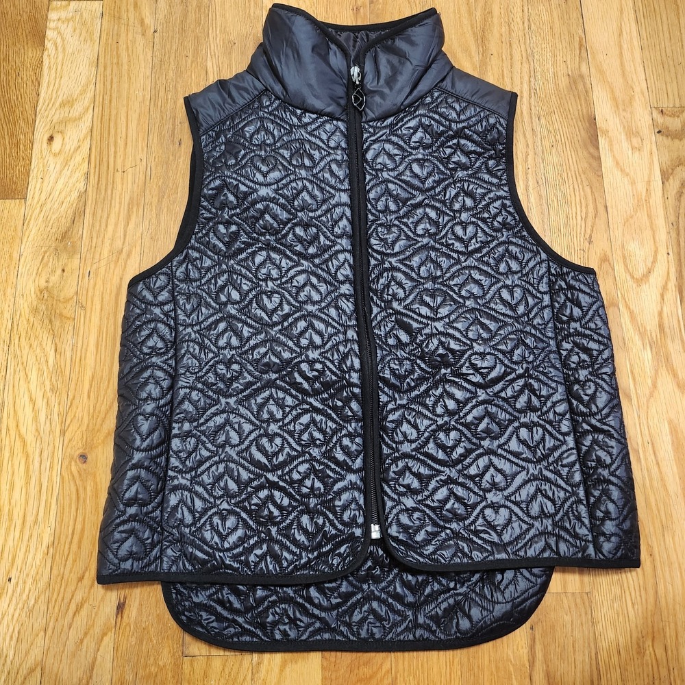 See By Chloe Packable Heart Embroidered Quilted Lightweight Vest